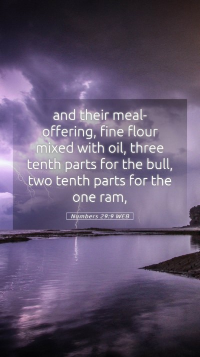 Picture 05 - Numbers 29:9 WEB Mobile Phone Wallpaper - and their meal-offering, fine flour mixed with - Mobile Bible Verse Wallpaper