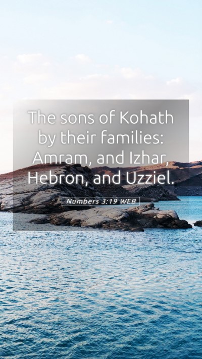 Picture 05 - Numbers 3:19 WEB Mobile Phone Wallpaper - The sons of Kohath by their families: Amram, and - Mobile Bible Verse Wallpaper