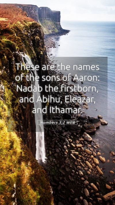 Picture 05 - Numbers 3:2 WEB Mobile Phone Wallpaper - These are the names of the sons of Aaron: Nadab - Mobile Bible Verse Wallpaper