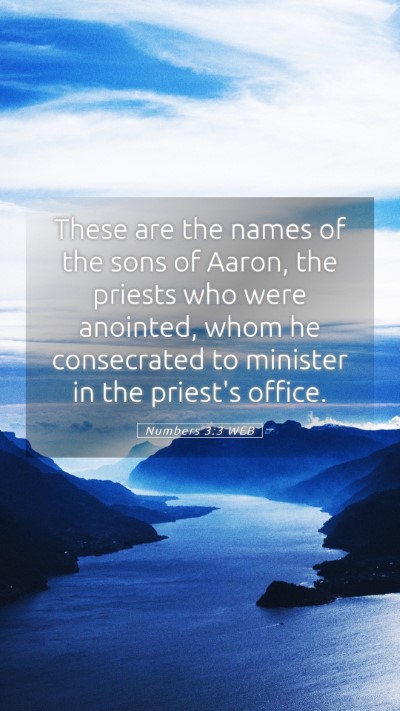 Picture 05 - Numbers 3:3 WEB Mobile Phone Wallpaper - These are the names of the sons of Aaron, the - Mobile Bible Verse Wallpaper