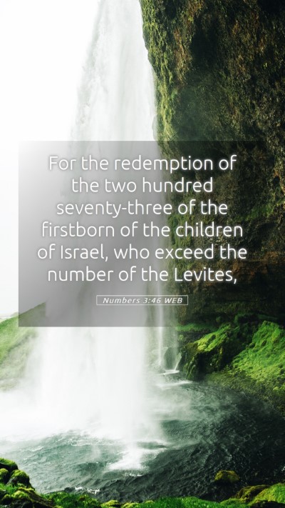 Picture 05 - Numbers 3:46 WEB Mobile Phone Wallpaper - For the redemption of the two hundred - Mobile Bible Verse Wallpaper