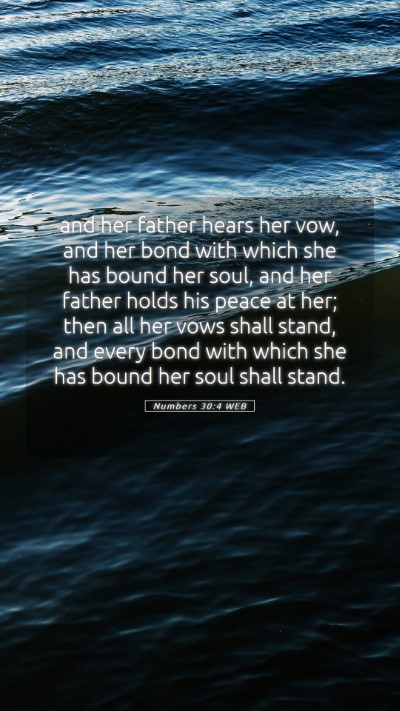 Picture 05 - Numbers 30:4 WEB Mobile Phone Wallpaper - and her father hears her vow, and her bond with - Mobile Bible Verse Wallpaper