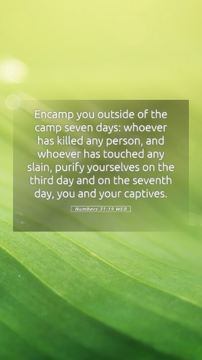 Picture 05 - Numbers 31:19 WEB Mobile Phone Wallpaper - Encamp you outside of the camp seven days: - Mobile Bible Verse Wallpaper