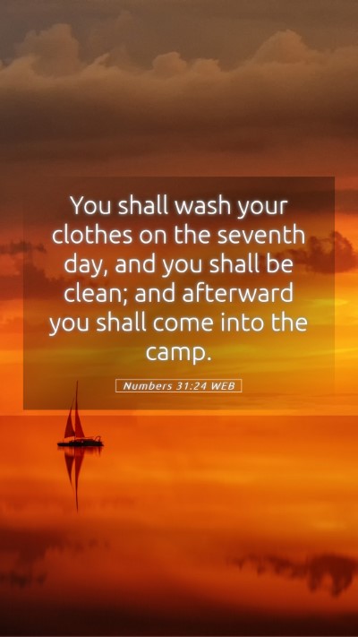 Picture 05 - Numbers 31:24 WEB Mobile Phone Wallpaper - You shall wash your clothes on the seventh day, - Mobile Bible Verse Wallpaper
