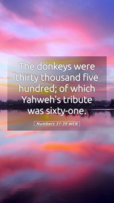 Picture 05 - Numbers 31:39 WEB Mobile Phone Wallpaper - The donkeys were thirty thousand five hundred; of - Mobile Bible Verse Wallpaper
