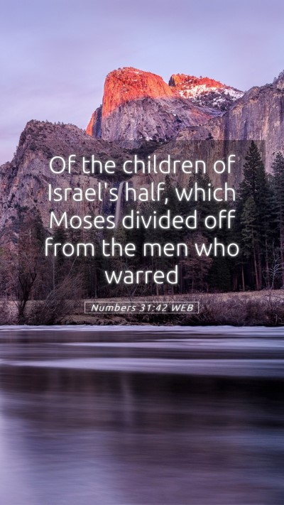 Picture 05 - Numbers 31:42 WEB Mobile Phone Wallpaper - Of the children of Israel's half, which Moses - Mobile Bible Verse Wallpaper