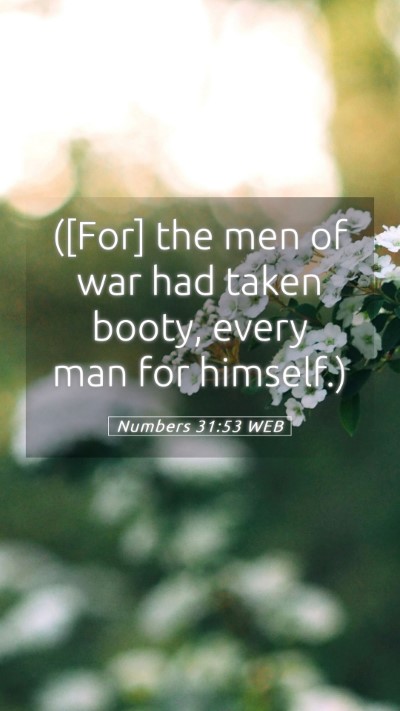 Picture 05 - Numbers 31:53 WEB Mobile Phone Wallpaper - ([For] the men of war had taken booty, every man - Mobile Bible Verse Wallpaper