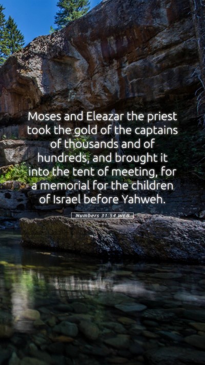 Picture 05 - Numbers 31:54 WEB Mobile Phone Wallpaper - Moses and Eleazar the priest took the gold of the - Mobile Bible Verse Wallpaper