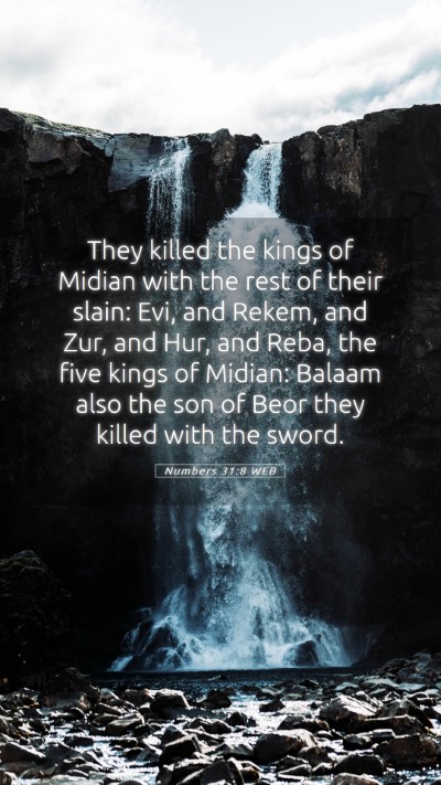 Picture 05 - Numbers 31:8 WEB Mobile Phone Wallpaper - They killed the kings of Midian with the rest of - Mobile Bible Verse Wallpaper