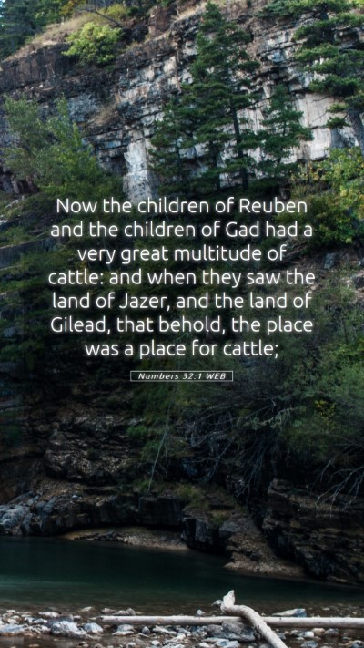 Picture 05 - Numbers 32:1 WEB Mobile Phone Wallpaper - Now the children of Reuben and the children of - Mobile Bible Verse Wallpaper