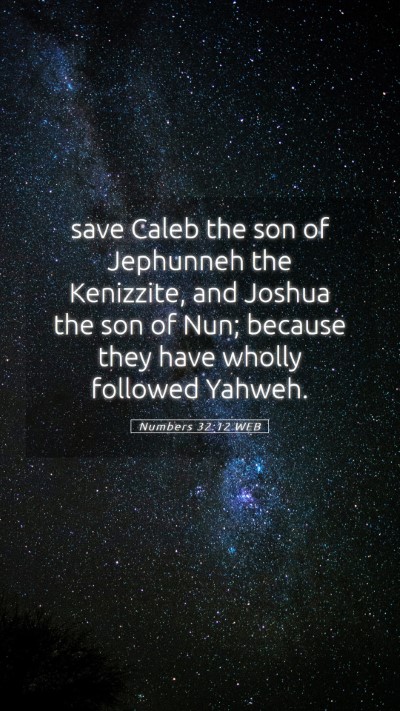 Picture 05 - Numbers 32:12 WEB Mobile Phone Wallpaper - save Caleb the son of Jephunneh the Kenizzite, - Mobile Bible Verse Wallpaper