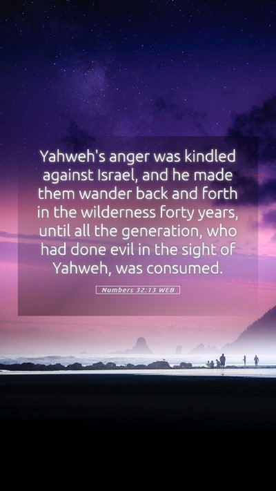 Picture 05 - Numbers 32:13 WEB Mobile Phone Wallpaper - Yahweh's anger was kindled against Israel, and he - Mobile Bible Verse Wallpaper