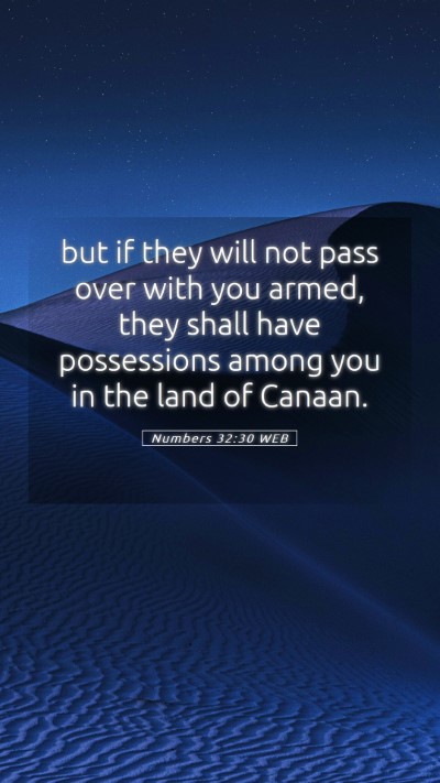 Picture 05 - Numbers 32:30 WEB Mobile Phone Wallpaper - but if they will not pass over with you armed, - Mobile Bible Verse Wallpaper