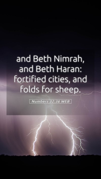 Picture 05 - Numbers 32:36 WEB Mobile Phone Wallpaper - and Beth Nimrah, and Beth Haran: fortified - Mobile Bible Verse Wallpaper