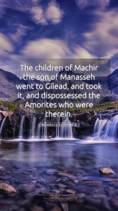 Picture 05 - Numbers 32:39 WEB Mobile Phone Wallpaper - The children of Machir the son of Manasseh went - Mobile Bible Verse Wallpaper