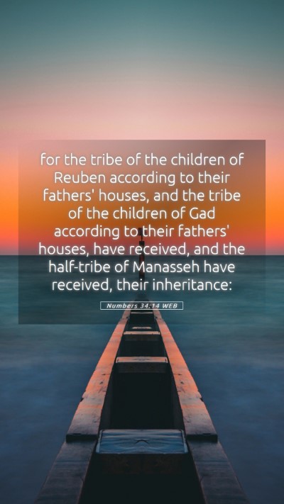 Picture 05 - Numbers 34:14 WEB Mobile Phone Wallpaper - for the tribe of the children of Reuben according - Mobile Bible Verse Wallpaper