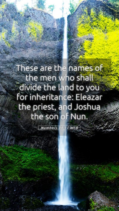 Picture 05 - Numbers 34:17 WEB Mobile Phone Wallpaper - These are the names of the men who shall divide - Mobile Bible Verse Wallpaper