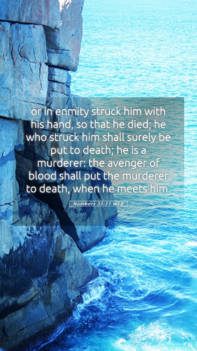 Picture 05 - Numbers 35:21 WEB Mobile Phone Wallpaper - or in enmity struck him with his hand, so that he - Mobile Bible Verse Wallpaper