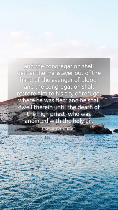 Picture 05 - Numbers 35:25 WEB Mobile Phone Wallpaper - and the congregation shall deliver the manslayer - Mobile Bible Verse Wallpaper