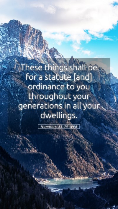 Picture 05 - Numbers 35:29 WEB Mobile Phone Wallpaper - These things shall be for a statute [and] - Mobile Bible Verse Wallpaper