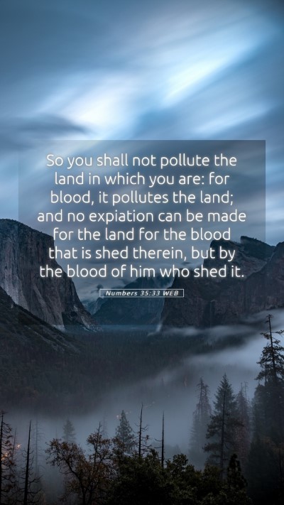Picture 05 - Numbers 35:33 WEB Mobile Phone Wallpaper - So you shall not pollute the land in which you - Mobile Bible Verse Wallpaper