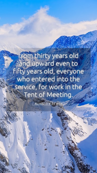 Picture 05 - Numbers 4:35 WEB Mobile Phone Wallpaper - from thirty years old and upward even to fifty - Mobile Bible Verse Wallpaper