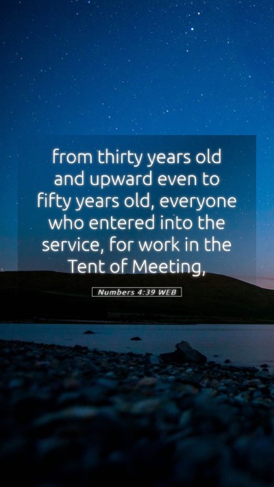 Picture 05 - Numbers 4:39 WEB Mobile Phone Wallpaper - from thirty years old and upward even to fifty - Mobile Bible Verse Wallpaper