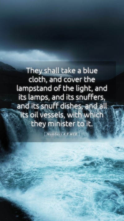 Picture 05 - Numbers 4:9 WEB Mobile Phone Wallpaper - They shall take a blue cloth, and cover the - Mobile Bible Verse Wallpaper