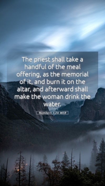 Picture 05 - Numbers 5:26 WEB Mobile Phone Wallpaper - The priest shall take a handful of the meal - Mobile Bible Verse Wallpaper