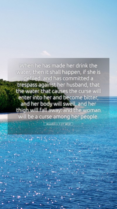 Picture 05 - Numbers 5:27 WEB Mobile Phone Wallpaper - When he has made her drink the water, then it - Mobile Bible Verse Wallpaper