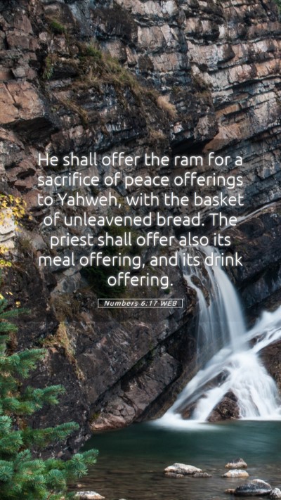 Picture 05 - Numbers 6:17 WEB Mobile Phone Wallpaper - He shall offer the ram for a sacrifice of peace - Mobile Bible Verse Wallpaper