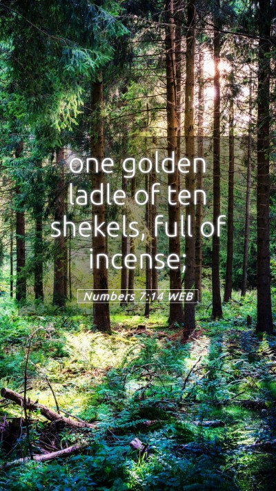 Picture 05 - Numbers 7:14 WEB Mobile Phone Wallpaper - one golden ladle of ten shekels, full of - Mobile Bible Verse Wallpaper