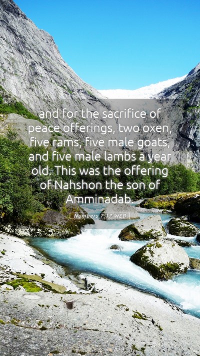 Picture 05 - Numbers 7:17 WEB Mobile Phone Wallpaper - and for the sacrifice of peace offerings, two - Mobile Bible Verse Wallpaper