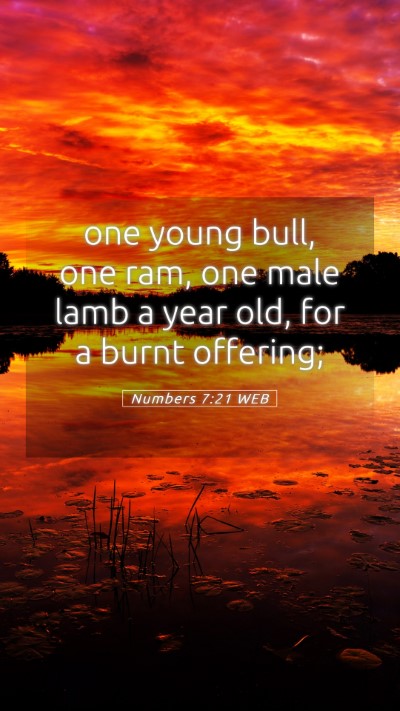 Picture 05 - Numbers 7:21 WEB Mobile Phone Wallpaper - one young bull, one ram, one male lamb a year - Mobile Bible Verse Wallpaper