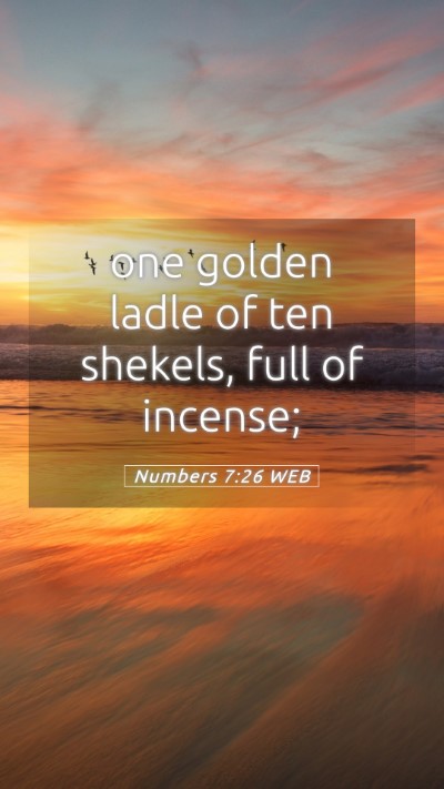 Picture 05 - Numbers 7:26 WEB Mobile Phone Wallpaper - one golden ladle of ten shekels, full of - Mobile Bible Verse Wallpaper