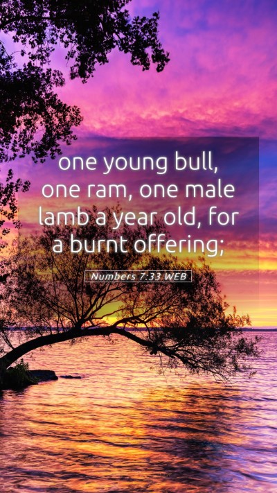 Picture 05 - Numbers 7:33 WEB Mobile Phone Wallpaper - one young bull, one ram, one male lamb a year - Mobile Bible Verse Wallpaper