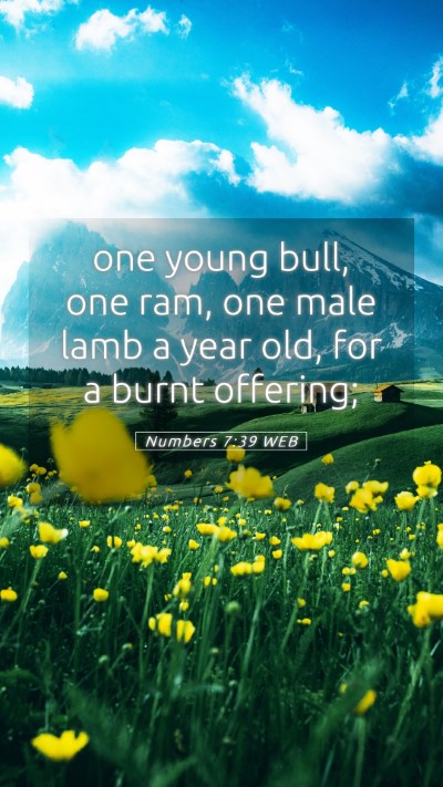 Picture 05 - Numbers 7:39 WEB Mobile Phone Wallpaper - one young bull, one ram, one male lamb a year - Mobile Bible Verse Wallpaper