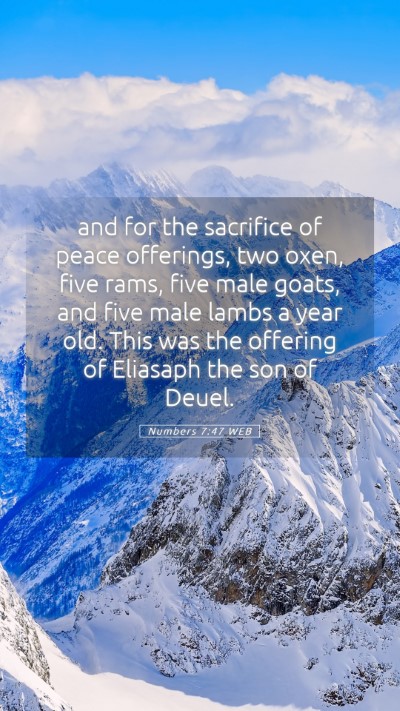 Picture 05 - Numbers 7:47 WEB Mobile Phone Wallpaper - and for the sacrifice of peace offerings, two - Mobile Bible Verse Wallpaper