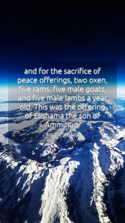 Picture 05 - Numbers 7:53 WEB Mobile Phone Wallpaper - and for the sacrifice of peace offerings, two - Mobile Bible Verse Wallpaper