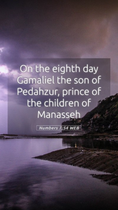 Picture 05 - Numbers 7:54 WEB Mobile Phone Wallpaper - On the eighth day Gamaliel the son of Pedahzur, - Mobile Bible Verse Wallpaper