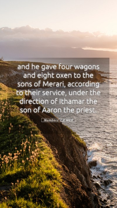 Picture 05 - Numbers 7:8 WEB Mobile Phone Wallpaper - and he gave four wagons and eight oxen to the - Mobile Bible Verse Wallpaper