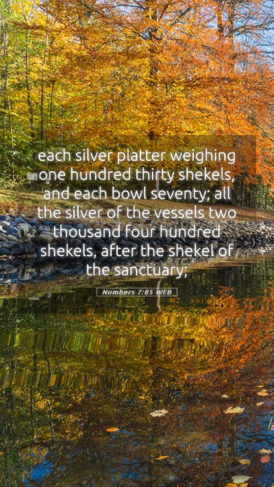 Picture 05 - Numbers 7:85 WEB Mobile Phone Wallpaper - each silver platter weighing one hundred thirty - Mobile Bible Verse Wallpaper