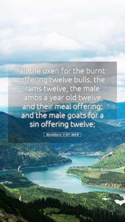 Picture 05 - Numbers 7:87 WEB Mobile Phone Wallpaper - all the oxen for the burnt offering twelve bulls, - Mobile Bible Verse Wallpaper