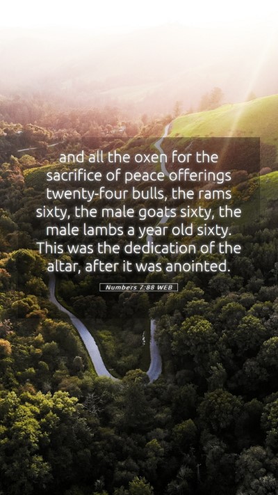 Picture 05 - Numbers 7:88 WEB Mobile Phone Wallpaper - and all the oxen for the sacrifice of peace - Mobile Bible Verse Wallpaper