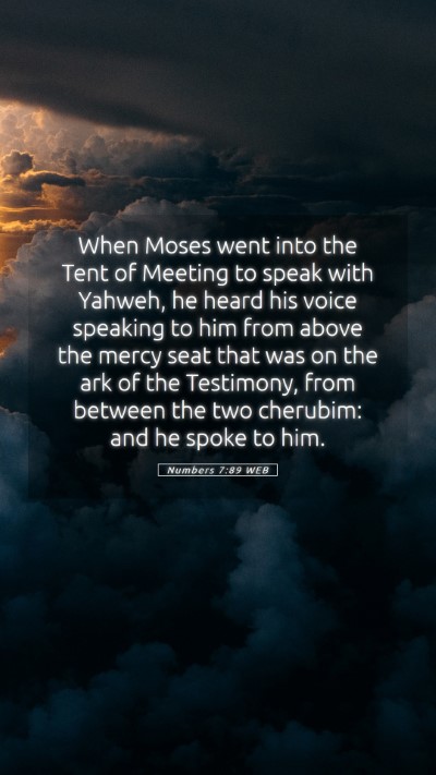 Picture 05 - Numbers 7:89 WEB Mobile Phone Wallpaper - When Moses went into the Tent of Meeting to speak - Mobile Bible Verse Wallpaper