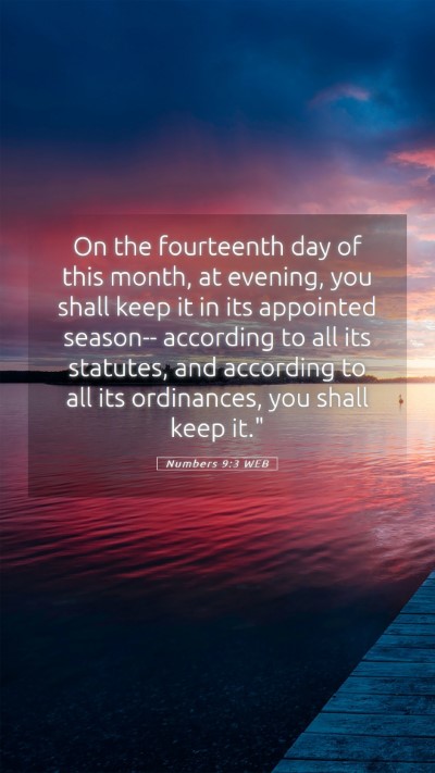 Picture 05 - Numbers 9:3 WEB Mobile Phone Wallpaper - On the fourteenth day of this month, at evening, - Mobile Bible Verse Wallpaper