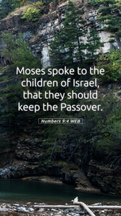 Picture 05 - Numbers 9:4 WEB Mobile Phone Wallpaper - Moses spoke to the children of Israel, that they - Mobile Bible Verse Wallpaper
