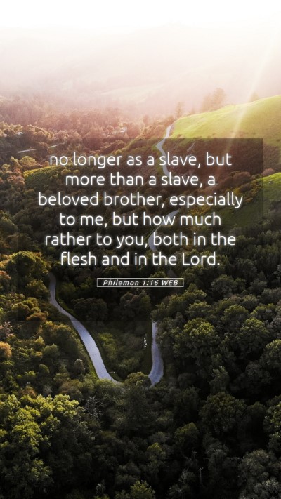 Picture 05 - Philemon 1:16 WEB Mobile Phone Wallpaper - no longer as a slave, but more than a slave, a - Mobile Bible Verse Wallpaper