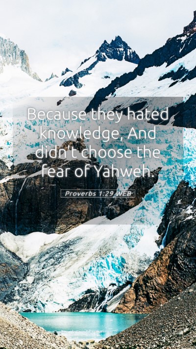 Picture 05 - Proverbs 1:29 WEB Mobile Phone Wallpaper - Because they hated knowledge, And didn't choose - Mobile Bible Verse Wallpaper