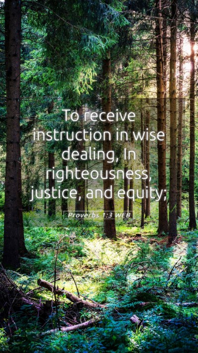 Picture 05 - Proverbs 1:3 WEB Mobile Phone Wallpaper - To receive instruction in wise dealing, In - Mobile Bible Verse Wallpaper